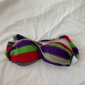 Striped bikini twist top ties at back